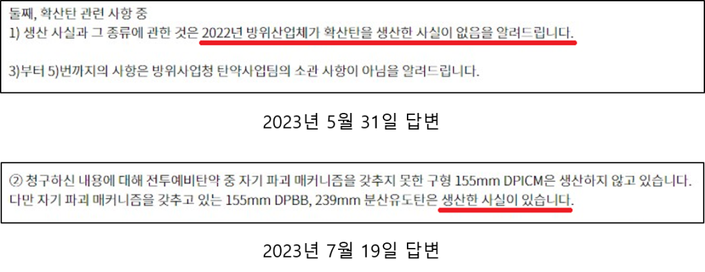 방위사업청의 ‘말 바꾸기’